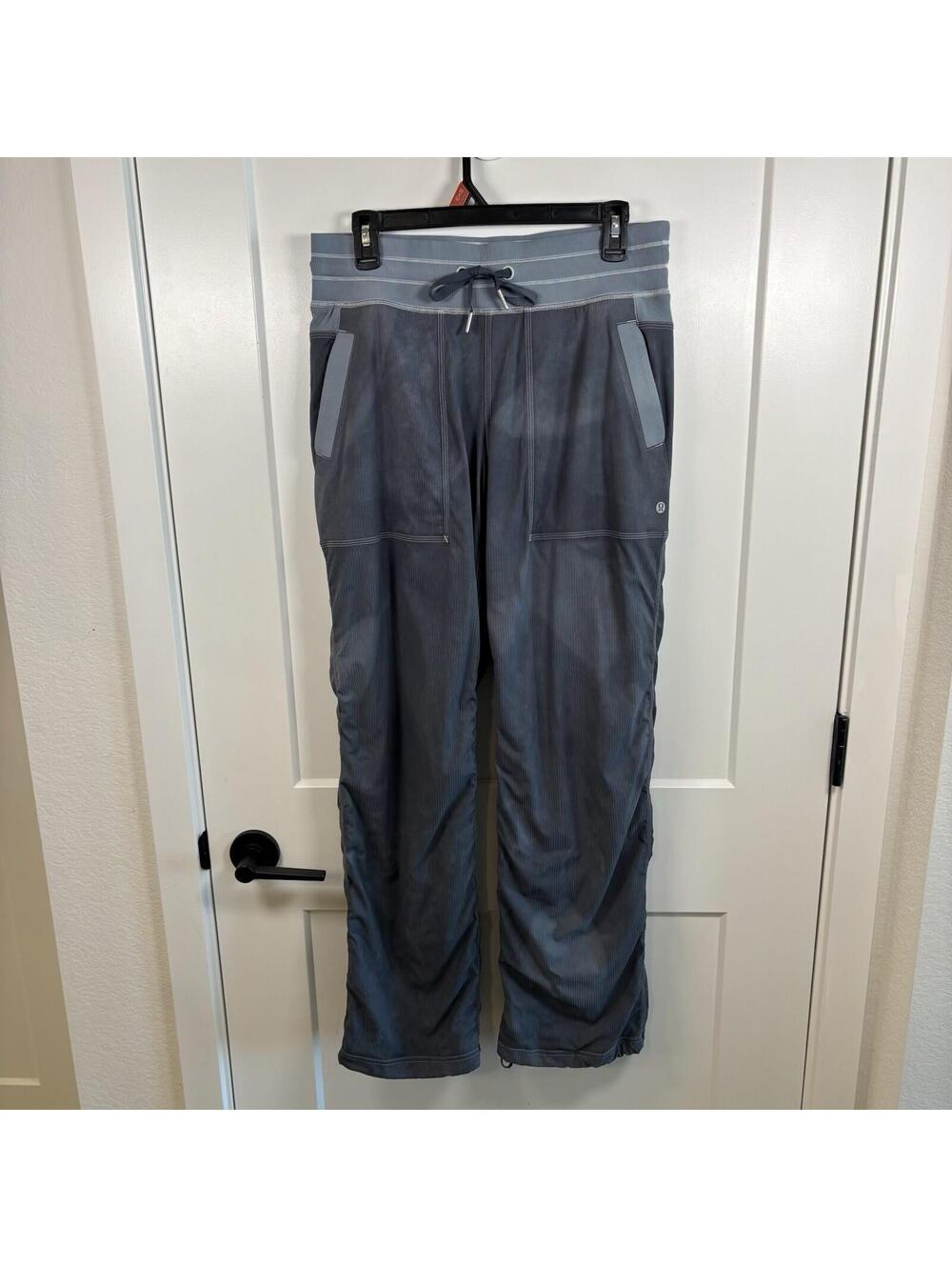 Lululemon Dance Studio Pant III Lined Mid-Rise Full Length Blue/Grey Size 8 EUC